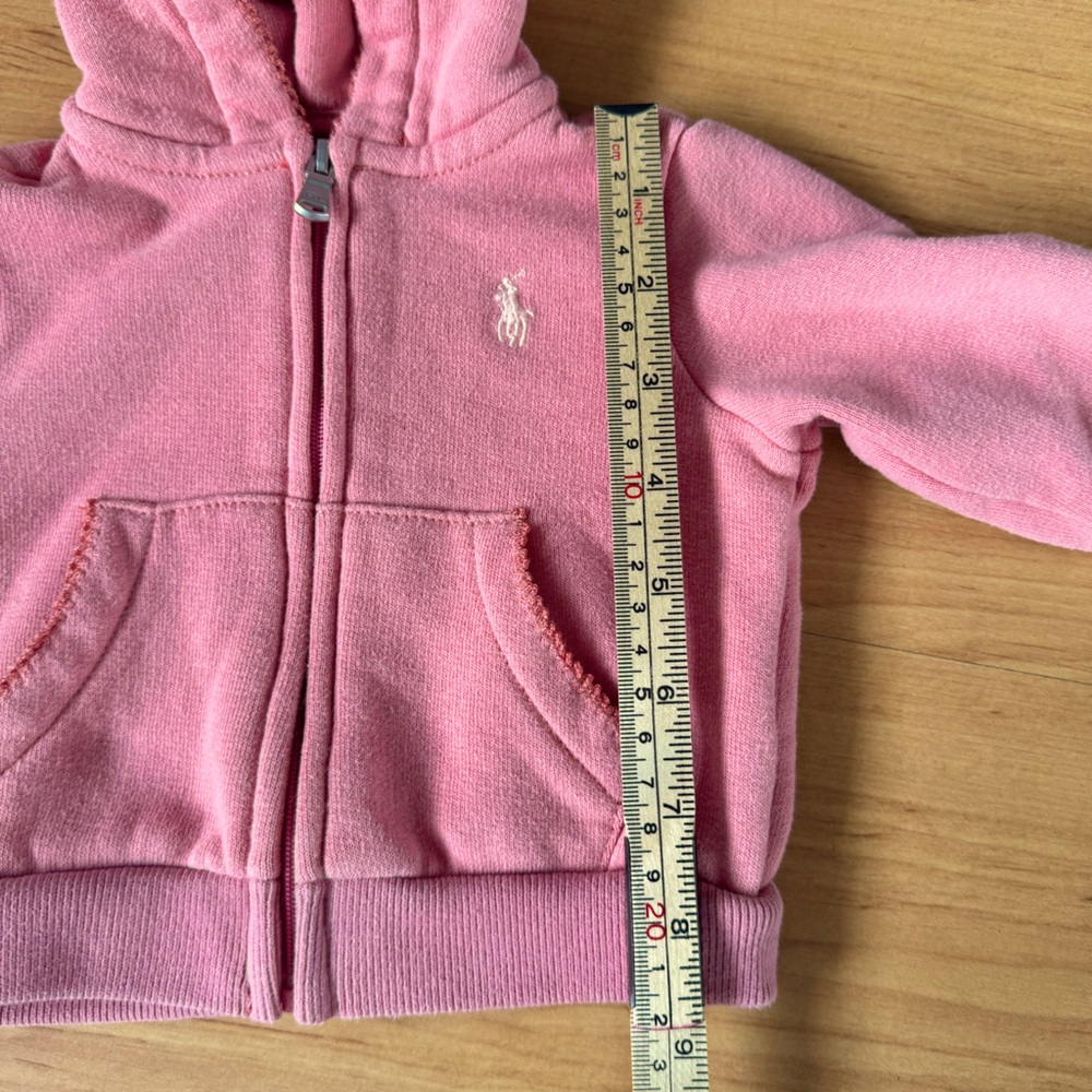 Ralph Lauren Baby Girl Coral Pink Cotton Fleece Hoodie 3mo - Picture 9 of 11
